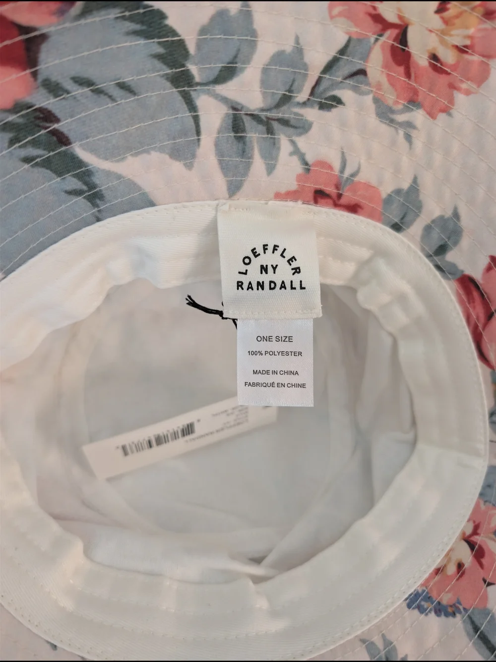 NWT Loeffler Randall Ivy Floral Bucket Hat White O/S